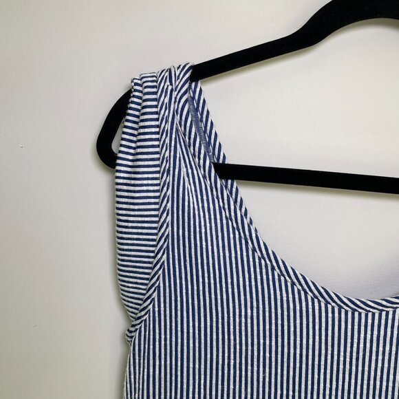 Women's Medium Wandering Dreams Blue & White Striped Tank Dress - Picture 5 of 6